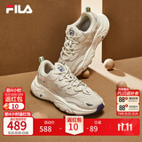 斐乐（FILA）火星1代|2代老爹鞋女鞋男鞋复古增高透气网面跑鞋通勤休闲鞋 奶白/木薯粉-GT 39