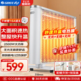 格力（GREE）电热膜电暖器取暖器节能低耗立体速热智能控温取暖炉2500w大功率烤火炉电暖气 机械款NDYQ-X6025