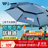 沃鼎钓鱼伞全杆不锈钢遮阳伞加固加厚10层防雨伞台钓伞露营户外沙滩伞