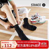 STANCE篮球袜359低筒男袜毛巾底袜子缓震耐磨跑步袜专业抗菌防臭运动袜 纯黑色 L  (43-46)