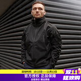 赫利肯火枪手战术软壳衣 户外防风保暖抓绒夹克TAD徒步外套战术夹克 黑色 M 【约140-160斤】