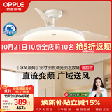欧普照明（OPPLE）全光谱36寸风扇灯遥控空调Ra98厨房餐厅卧室电风扇冰风白 1级能效