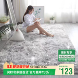 梦蜓长绒丝毛客厅地毯茶几卧室飘窗床边毯垫  简约银灰200*250cm