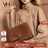 VANESSA HOGAN VH女包复古邮差包油蜡牛皮单肩包通勤斜挎大容量托特包生日礼物