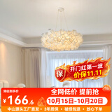 大观园（DGY） 客厅吊灯网红ins卧室温馨浪漫花朵儿童房餐厅灯广东中山灯具194O 9670-吊灯白色53CM-无极调光24W