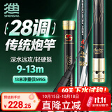 神鲨12米翠神本流炮竿28调超轻超硬传统钓手竿鱼竿草洞钓竿鱼杆渔具