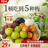 百草味 霸王梅桶500g 网红梅子蜜饯果干 休闲零食大礼包含西梅话梅 清新小绿桶500g（塑料桶）