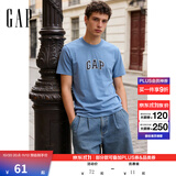 GAP男女装秋季款纯棉字母logo短袖T恤常规上衣美版570044 深蓝色 M 美码 L亚洲码180/96A 【偏小，建议选大一码】