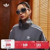 adidas复古风休闲梭织立领夹克早秋外套男女阿迪达斯官方三叶草   深灰   XS