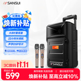 山水（SANSUI）户外k歌专用拉杆音响广场舞智能音箱专业设备移动便携式蓝牙播放器MK15-08电木吉他乐器音箱扩音器