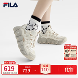 斐乐可颂鞋|FILA官方女鞋面包鞋老爹鞋厚底秋冬运动鞋休闲鞋女 豆腐白/燕麦色-TO 37.5
