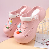 梵科洞洞鞋女厚底甜美潮流外穿休闲增高洞洞凉鞋 粉色 230mm 【35-36】