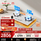 林内（Rinnai）留白色天然气燃气灶双灶具家用5.2kW大火力定时猛火灶莲花火防干烧嵌入式高配上门安装2ERLS1（W）