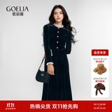 歌莉娅 冬季新品  丝绒连衣裙  1CCR4H540 00B黑色 M