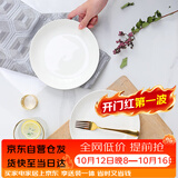 泰鑫兴8英寸20.3厘米2只装釉下彩陶瓷家用餐盘深盘汤盘菜盘 纯白