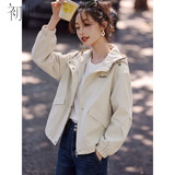 初申春秋短外套女连帽设计感双袋盖宽松休闲百搭工装外套S143U2014