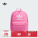 adidas休闲日常通勤运动双肩背包学生书包开学男女阿迪达斯三叶草   祈福粉   NS(均码)