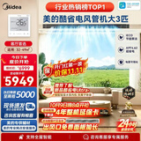 美的中央空调风管机一拖一 酷省电 3匹 电量可视化 客厅 双排铜管 一价全包 KFR-75T2W/B3-KS(1)