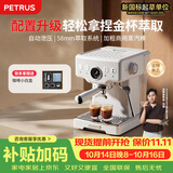 柏翠(petrus) 咖啡机意式浓缩家用小型半自动蒸汽打奶泡PE3833海盐小方
