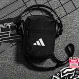 阿迪达斯（adidas）单肩包男包女包 新款斜挎包户外跑步健身运动包训练骑行便携小包 JM7152/黑色 MISC