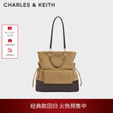 CHARLES&KEITH抽绳菱格手提单肩包双肩包生日开学礼物CK2-30782756 Sahara Sand沙色/深棕色CK2-30782756-1 L