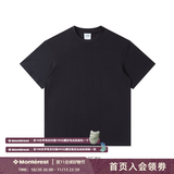 瞬时山野NOTHOMME潮牌夏季男款简约纯色圆领T恤情侣装宽松打底衫 黑色230g 宽松版 L (175)