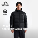 伯希和（Pelliot）【经典2.0】鹅绒羽绒服男800蓬保暖夹克女秋冬外套114408281黑2XL