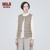 MUJI女式 轻量羽绒便携式 背心 马甲马夹女款冬季内胆保暖女装 浅米色 M (160/84A)