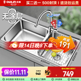 欧琳（OULIN）厨房水槽双槽洗菜盆双槽0涂层SUS304不锈钢加厚洗碗槽左右任选