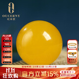 欧采妮（OUCERNY）天然蜜蜡散珠琥珀满蜜鸡油黄老形圆珠配珠佛珠文玩手串配件珠单颗 12mm+（优质弹力绳+引线）