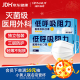 海氏海诺医用外科口罩一次性口罩灭菌级透气独立包装低阻力防尘鼻炎白色60