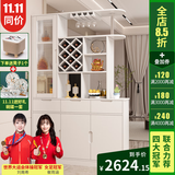 凯帝格（CADEFE） 酒柜客厅隔断柜进门玄关柜简约现代家用装饰柜间厅柜北欧屏风柜 【实木橡木】奶油白1.4米长 双面