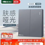 NVC雷士电工开关插座 免喷涂哑光大板 二位多控墙壁暗装电源开关 N25柏林灰