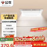 公牛风暖浴霸2200W双档取暖小户型四合一带照明按键开关GY12AJG