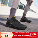 361°运动鞋男鞋秋冬新品防泼水耐磨防滑加绒黑色通勤鞋运动减震跑步鞋 曜石黑/皇冠金【皮革面防泼水】 41
