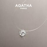 AGATHA/瑷嘉莎 人鱼之泪项链女款【生日礼物】送女友闺蜜高级感锁骨链 明星同款（39CM-大号2.96克拉）