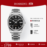 罗西尼（ROSSINI）手表男机械表 男士手表生日礼物夜光防水黑盘钨钢带