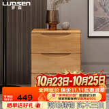 罗森（LUOSEN）实木床头柜 现代简约卧室落地储物柜中式收纳柜 榉木色三抽宽35cm