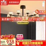 雷士（NVC）美式轻奢轻奢客厅灯灯臂发光吊灯无极调光10头灯饰WHXD114F/G-02