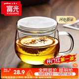 富光花茶杯透明茶杯内胆茶水分离杯办公室玻璃杯子水杯350ml