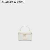 CHARLES&KEITH菱格链条手提斜挎小方包盒子包包女包生日礼物送女友CK2-80782534 Cream奶白色 小包