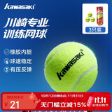 川崎（KAWASAKI）网球高弹耐打训练比赛用球3只装KT-60
