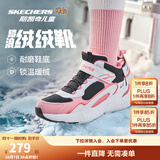 Skechers斯凯奇儿童秋冬休闲男女童二棉鞋轻质加绒保暖靴405222L/302583L 女童/黑色/白色/粉红色/BKWP 34