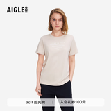 AIGLE艾高轻奢短袖T恤春夏经典款DFT户外速干透汽上衣抗菌女 貂杏色 AT495 L (170/92A)