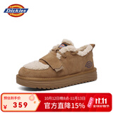 Dickies女士雪地靴舒适休闲平底鞋加绒加厚棉鞋 黄棕 38 