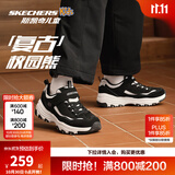 Skechers斯凯奇儿童ICONIK熊猫鞋老爹鞋复古潮款儿童鞋舒适熊猫鞋8701646L 巧克力酱 /BKW 36