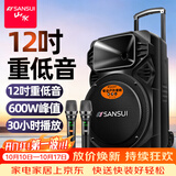 山水（SANSUI）A12-66 12吋广场舞音响 户外音响卡拉ok重低音蓝牙音响 便携式K歌移动舞台拉杆音箱大功率扩音器 旗舰版（12寸重低音+双麦）