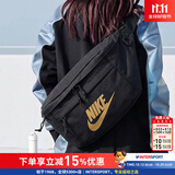 耐克（NIKE） 斜挎包男包女包 2026新款运动包户外旅行包时尚腰包黑色单肩包 011/金标/约52*12*21cm/晒图退5 MISC