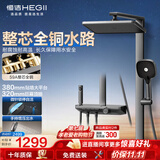 恒洁（HEGII）淋浴花洒套装D50全铜水路自动除垢增压琴键大置物台DMF967-334-SH