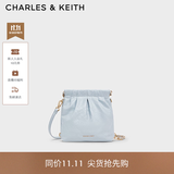 CHARLES&KEITH迷你菱格流浪包单肩斜挎双肩包包女包生日礼物送女友CK2-60782390 【S号】Sea Salt Blue海盐蓝 S